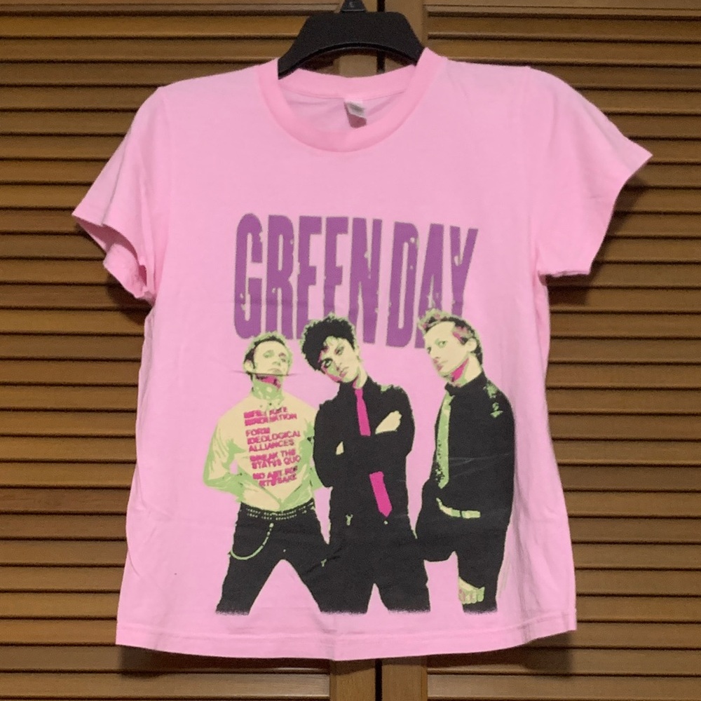 Green Day Pink American Idiot Tour T-shirt American Apparel Ladies L